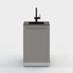 Bloque 12B con fregadero 340x400 mm y grifo "Caressi" Negro Gun metal