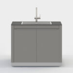 Bloque 2A con fregadero 700x400 mm y grifo "Caressi"